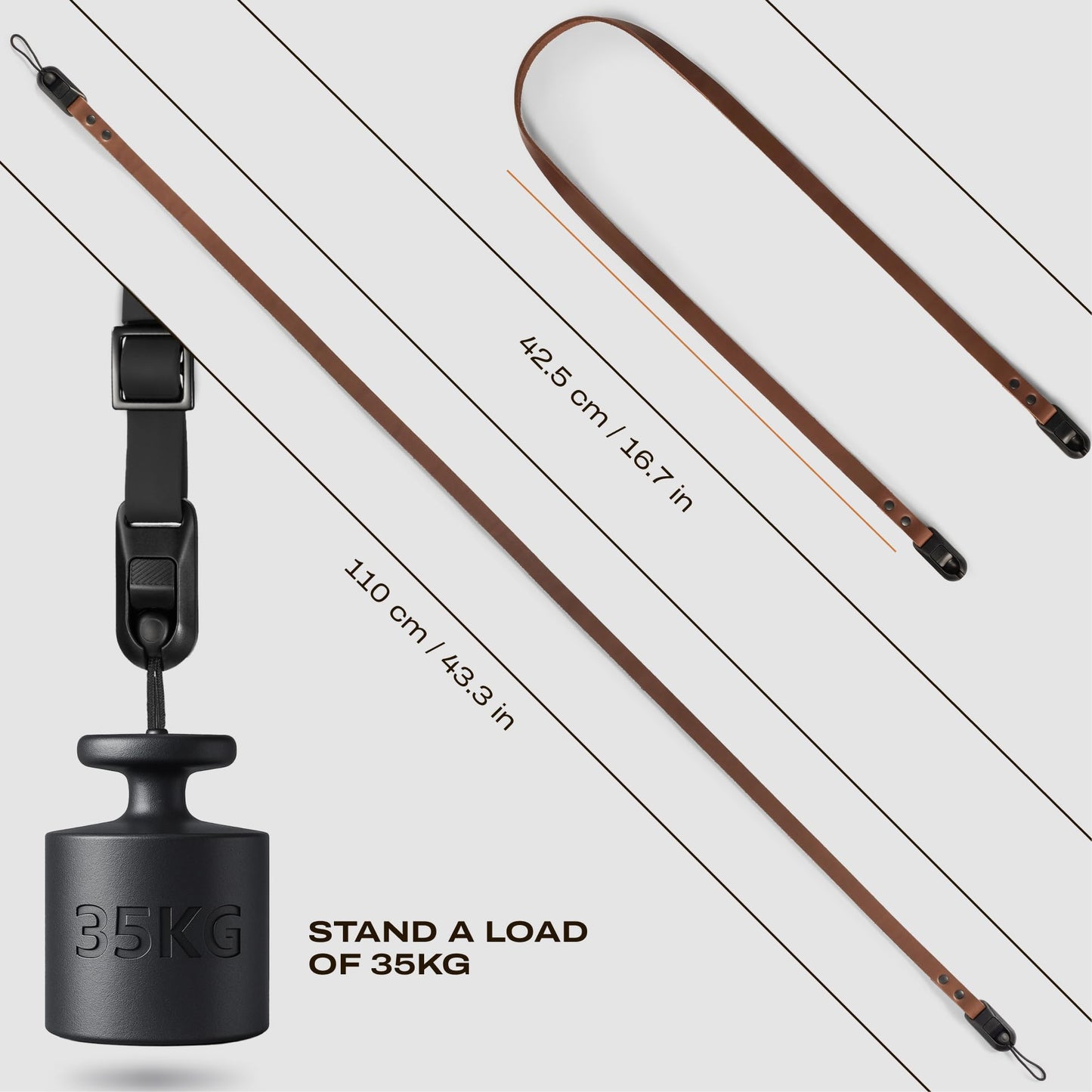 C Coiro Slim Leather Camera Strap with Quick Release, Neck Adjustable Camera Shoulder Strap SLR Compatible with All Camera Brands, Classic/Brown