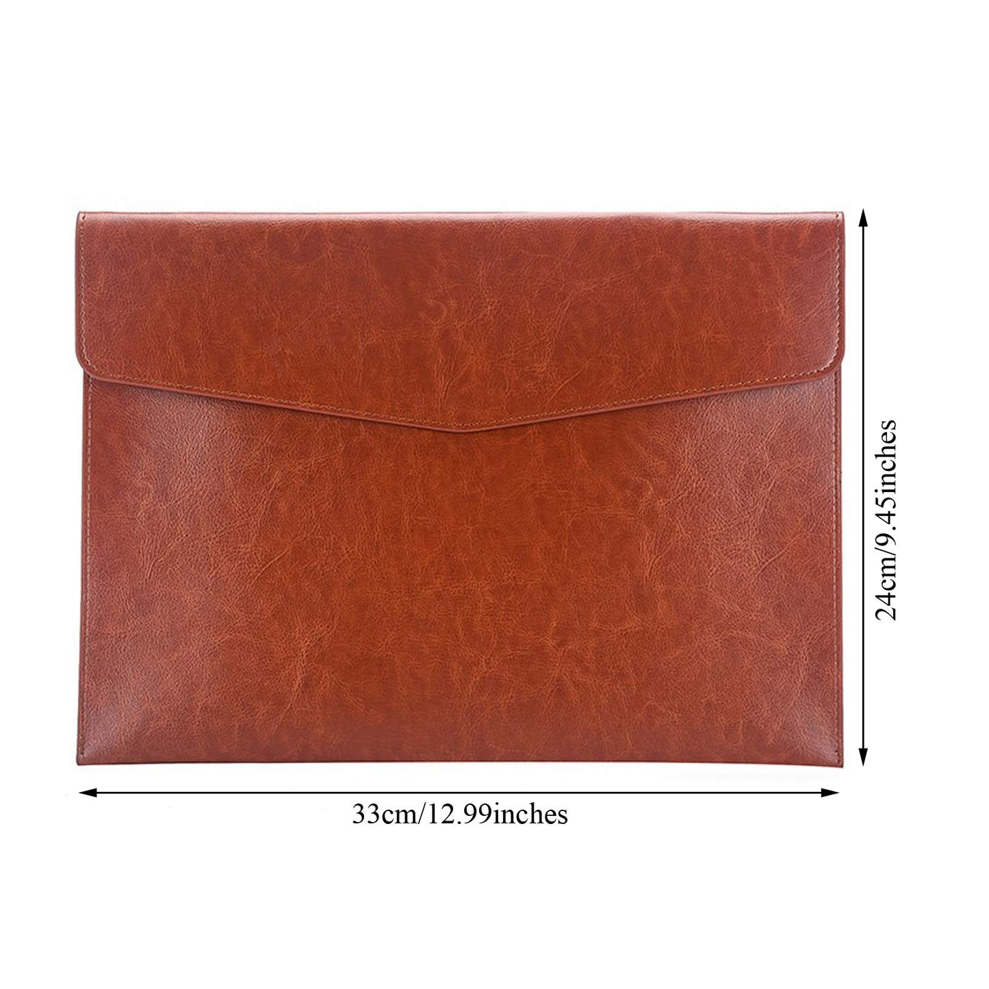 Enyuwlcm PU Leather A4 File Folder Document Holder Envelope Folder Case with Snap Closure for Receipt Contract Black&Brown