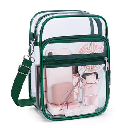 Blvornl Clear Crossbody Bag with Adjustable Shoulder Strap, Stadium Approved PVC Purse Bag, Messenger Bag