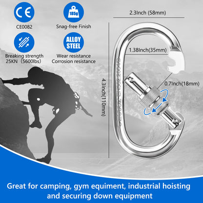 NTR Orange/Black/Blue Climbing Rope 10M(32ft) 20M(64ft) 30M(96ft) 50M(160ft), 8MM Static Rock Climbing Rope with 2 Steel Hooks, Rappelling Rope for Outdoor, Hiking Safety Escape Rope, Rescue Parachute