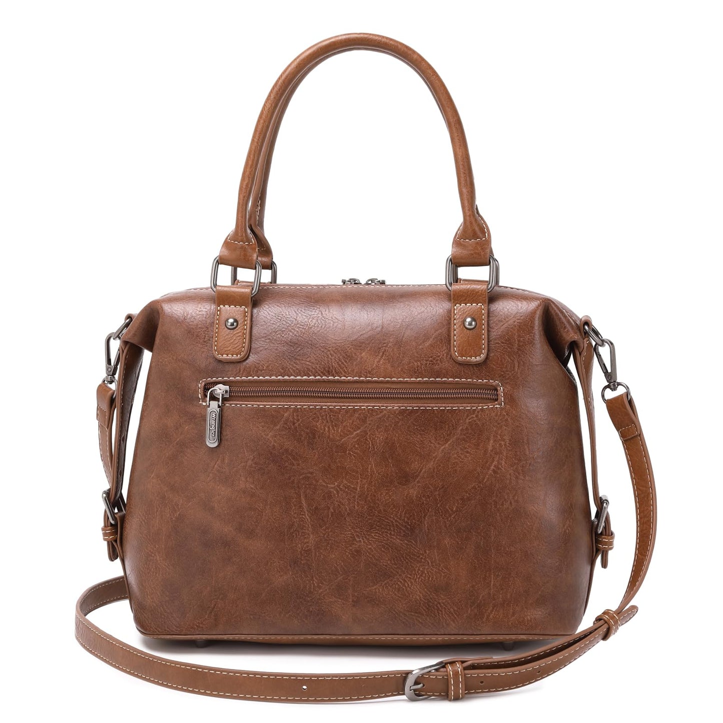 Wrangler Doctor Bag Top Handle Purse Hobo Shoulder Satchel Handbags Crossbody Bag with Crazy Horse Grain Leather for Women WG48-S5110BR