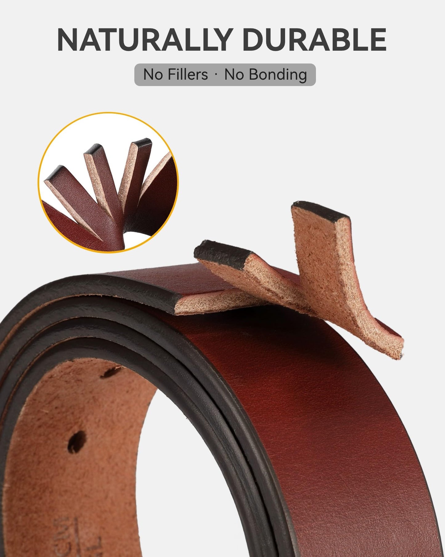 CHAOREN 1.5" Mens Belts Leather - Full Grain Leather Belts - Ideal for Casul Jeans & Work Wear