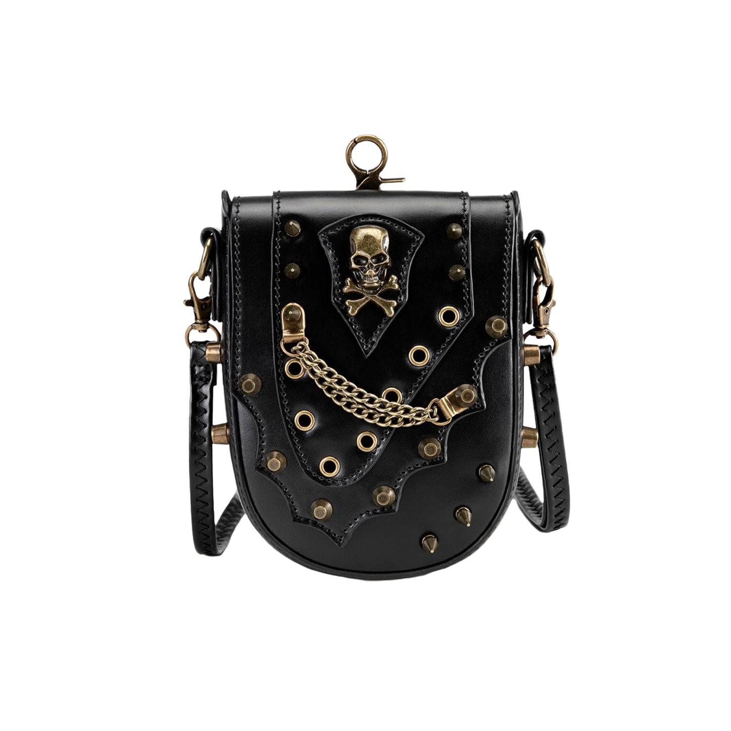 Gothic Owl Crossbody Bag Renaissance Accessories Shoulder Bag Steampunk Belt Pouch Women Cute Cell Phone Novelty Purse (Black B)