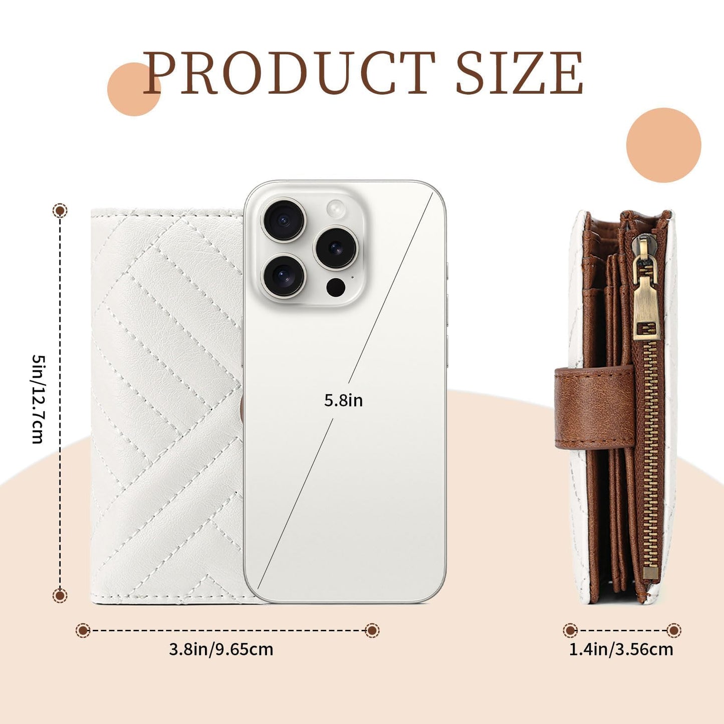 GAEKEAO Small Wallets for Women Vegan Leather RFID Blocking Bifold Zipper Pocket Wallet Card Case Purse with ID Window