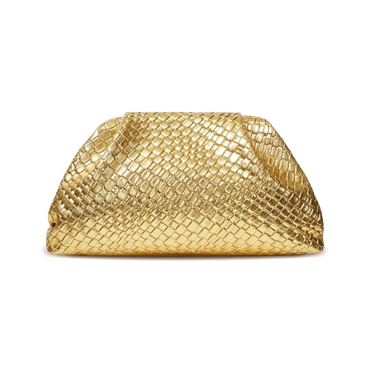 Nefokfdus Women's Woven Clutch Purse Dumpling Formal Evening Bag PU Leather Handbags for Wedding,Party,Prom, Cocktail