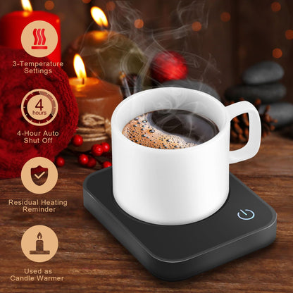 VOBAGA Mug Warmer Set, Coffee Warmer for Desk with 11oz Ceramic Mug, Auto Shut Off & 3-Temp Settings, Smart Coffee Cup Warmer, Home Office Essentials Coffee Set