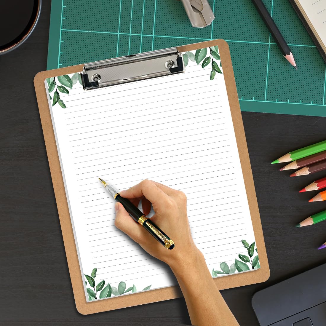 Stationery Lined Paper, Letter Size Unpunched Ruled Filler Paper, 100Sheets/200Pages Loose-Leaf Line, 100gsm, 8.5'' x 11'', Leaf