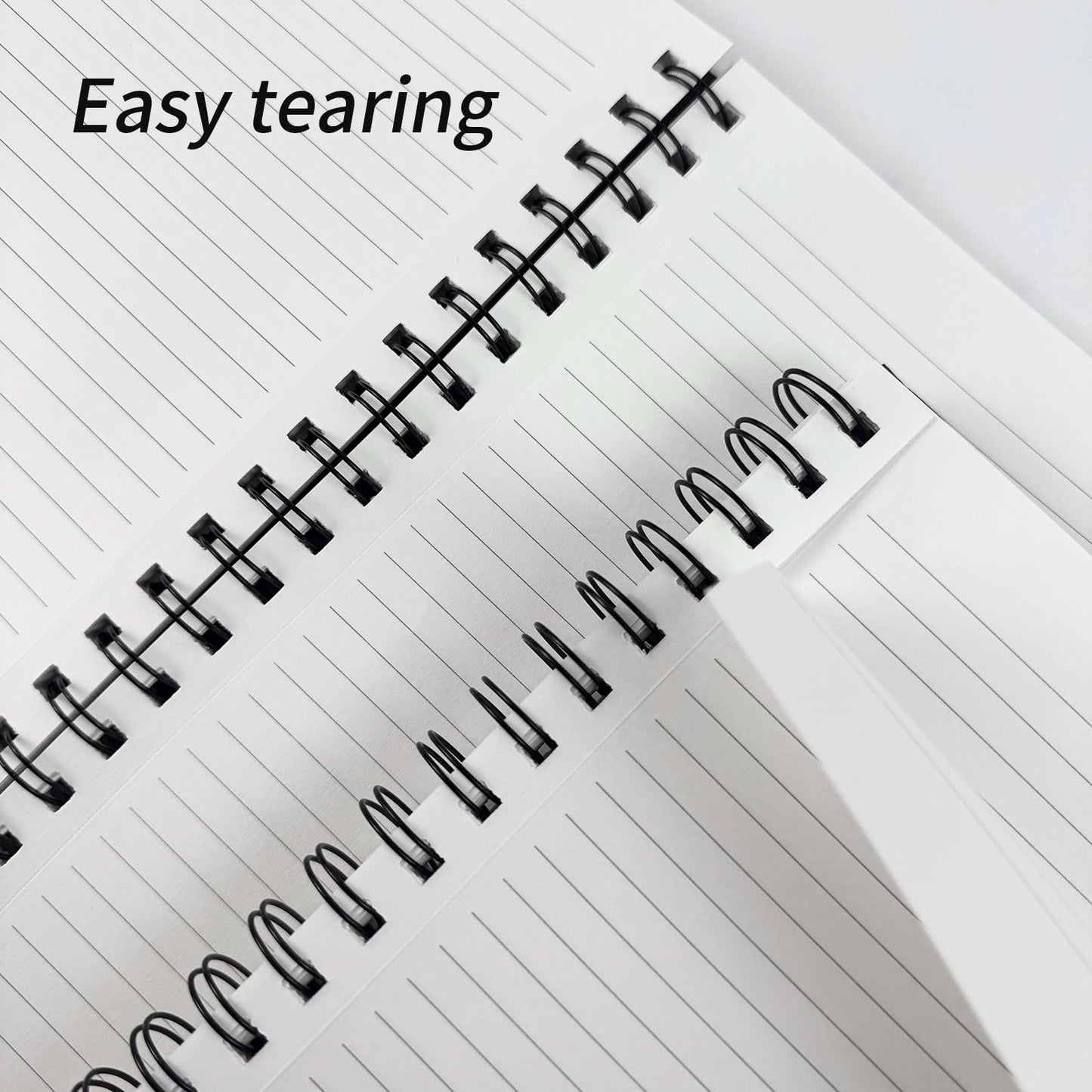 Ouzoustate Lined Spiral Notebook A4 Large Black Journal 8.5" x 11"-4 Pack 7mm College Ruled Hardcover Notebooks 160 Pages 100GSM Thick Paper for Note Taking School Office Supplies