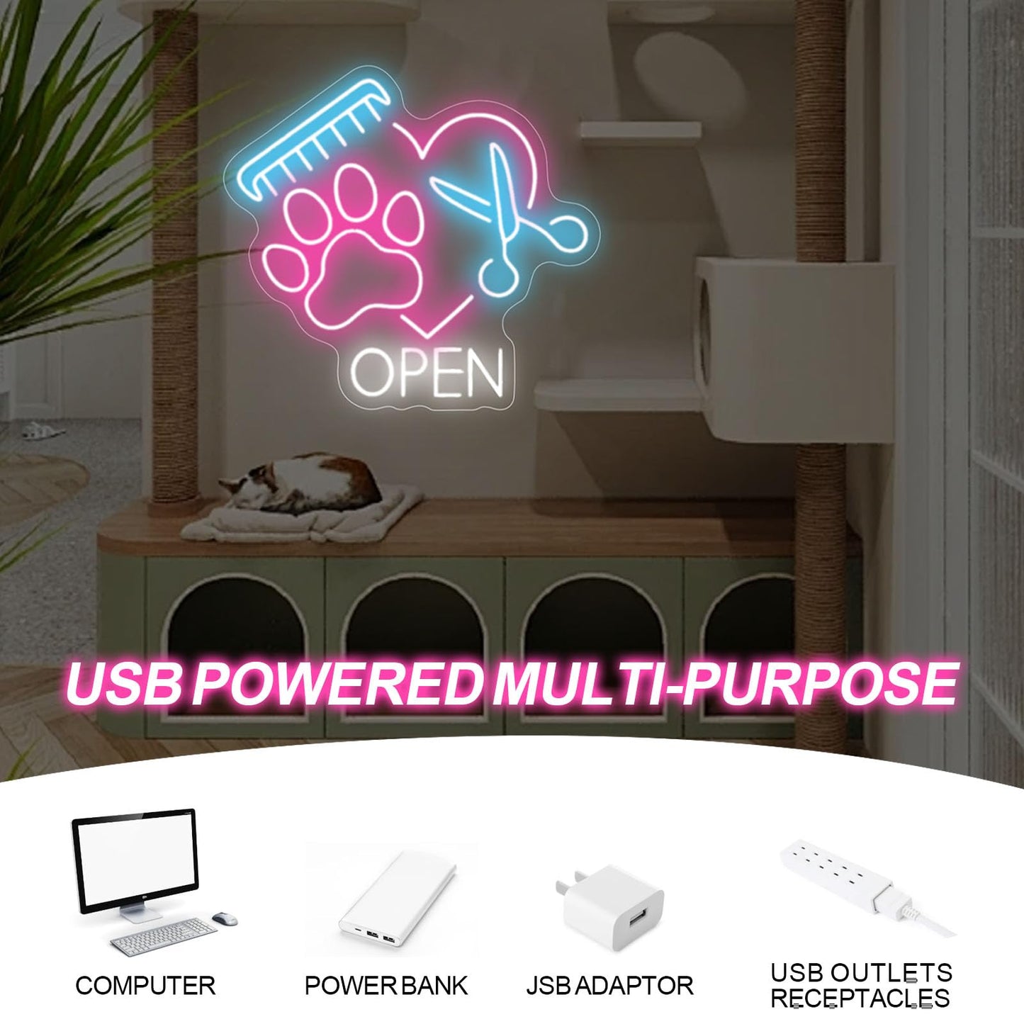 Pet Open Paw Neon Sign, Pet Spa Neon Light, Pet Shop Open Led Lights, Pet Salon Led Sign, Pet Grooming Sign, Pet Spa Decor, Pet Shop Welcome Sign, Pet Stores and Animal Clinics Neon Wall Signs