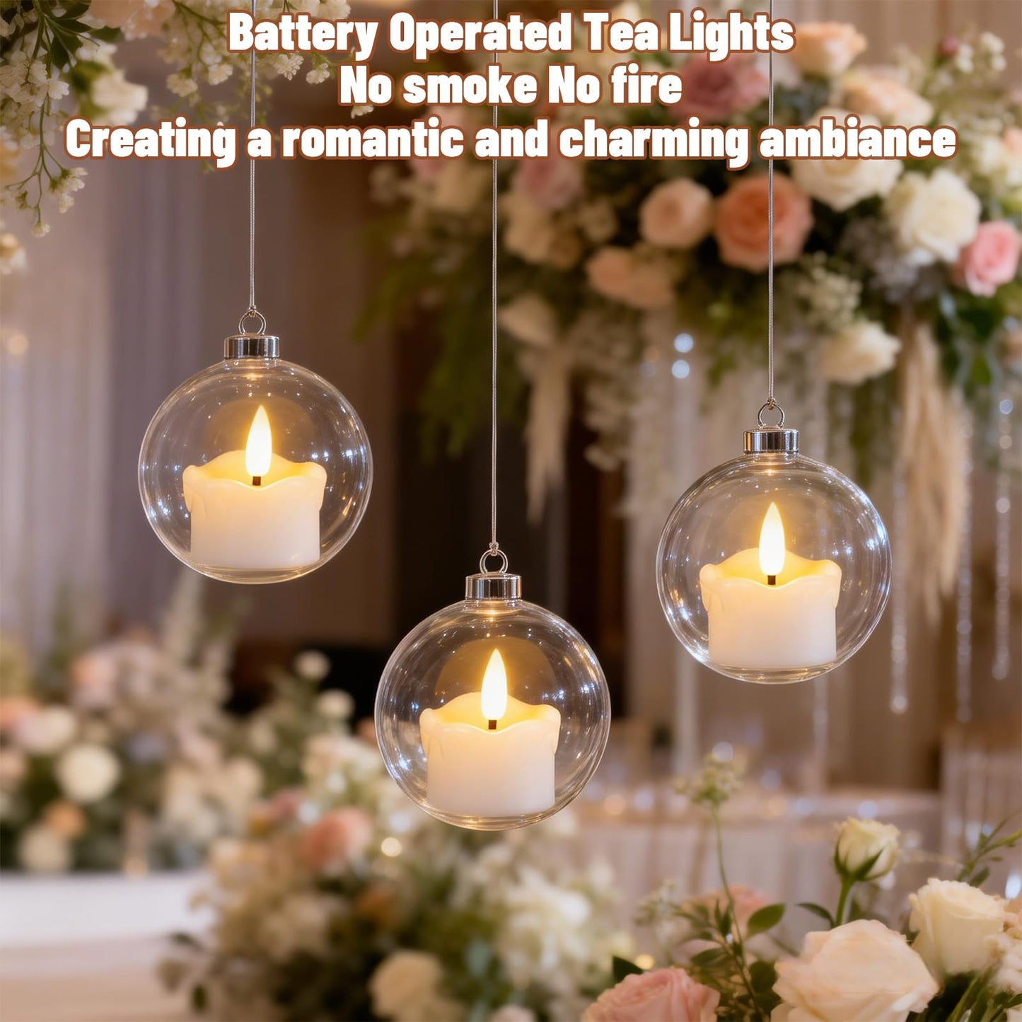 Wondise Real Wax Flameless Tealights with 6H Timer, 6pcs Batteries Operated Tea Lights, Realistic 3D Flickering Flame LED Tea Votive Candles for Home Halloween Christmas Decoration