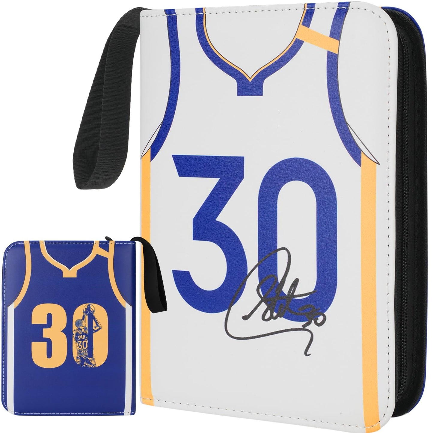 HBK Basketball Card Binder 900 Pockets, PU Leather Collectible Trading Card Albums with 50 Removable Sleeves, 3- Ring Basketball Cards Organizer for Kids & Collector (CR30)