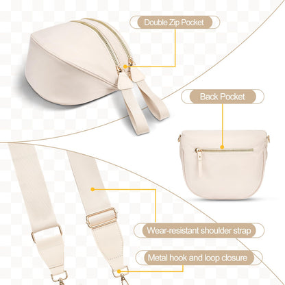 Checkered Crossbody Bag,Nylon Bum Bags for Women Crossbody,Spacious Sling Bag Purse Fanny Packs with Shoulder Strap