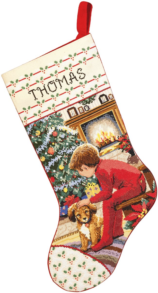 Janlynn Counted Cross Stitch Kit, Waiting for Santa Stocking