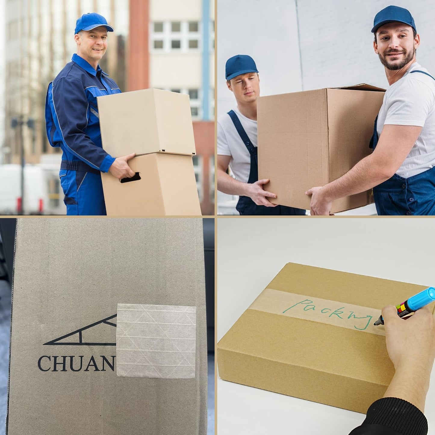 CHUANGSEED 2-Pack Reinforced Water Activated Gummed Kraft Paper Tape, 2.75 inch x 380 ft, Total 760ft,for Heavy Duty Secure Packing and Shipping Writable Eco-Friendly Biodegradable
