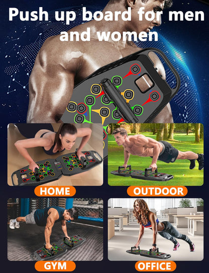Push UP Board, Pilates Bar & Fitness Accessories, 25 in 1 Foldable Push up Bar at Home Gym, Workout Exercise Professional Push Up Strength Training Equipment for Man and Women