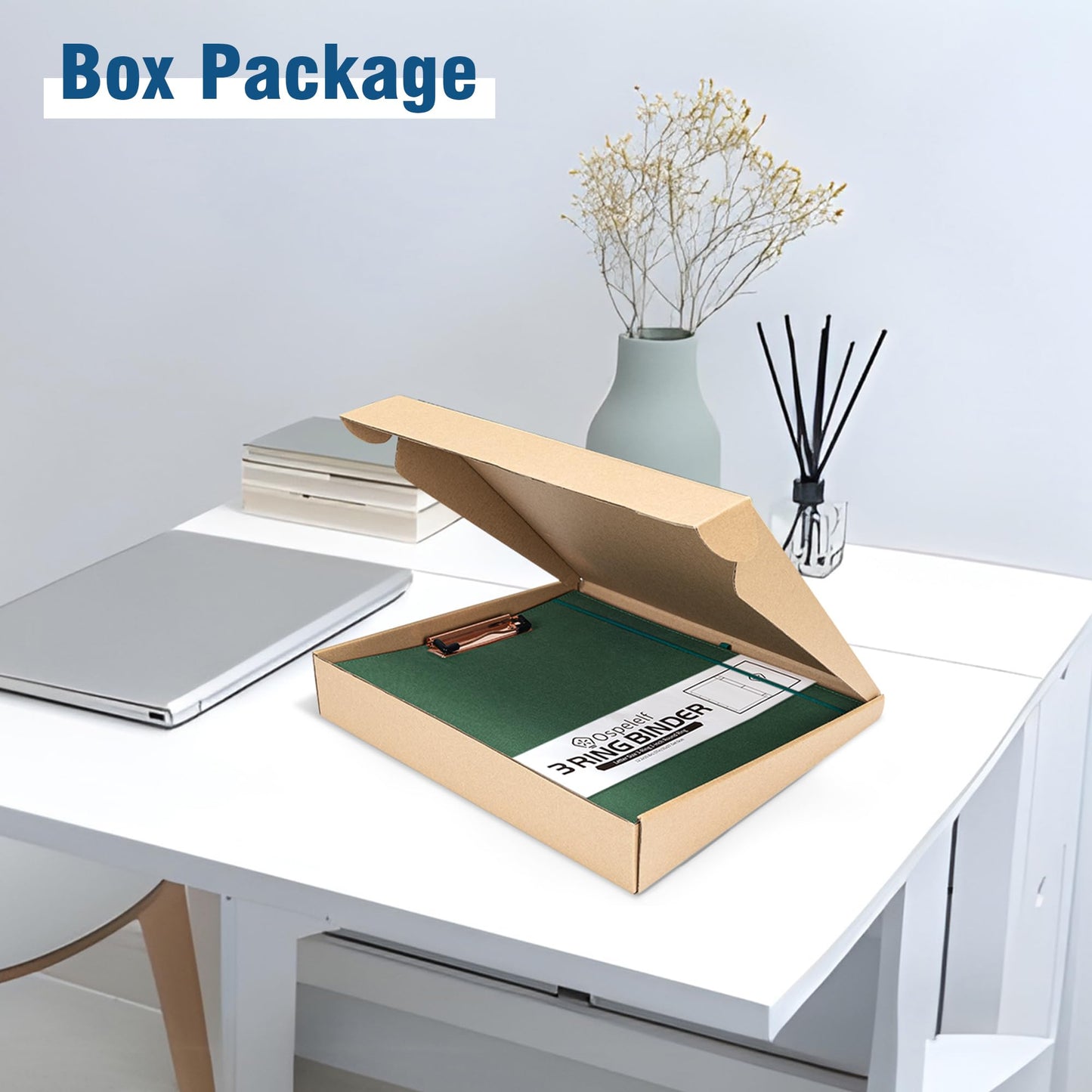 Ospelelf 3 Ring Binder 1 Inch Binder Organizer with Zipper Pouch, Linen Hardcover Portfolio Clipboards for Letter Size (8.5" x 11"), 5 Plastic Binder Dividers with 10 Pockets (Green)