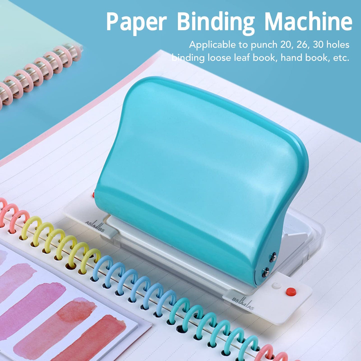 10 Hole Puncher, Spiral Binding Machine, Spiral Hole Punch, Hole Punch for Spiral Binding, Paper Binding Machine Handheld Portable Spiral Binder A4 A5 A6 A7 Coil Book Round Hole Puncher Punching Tool