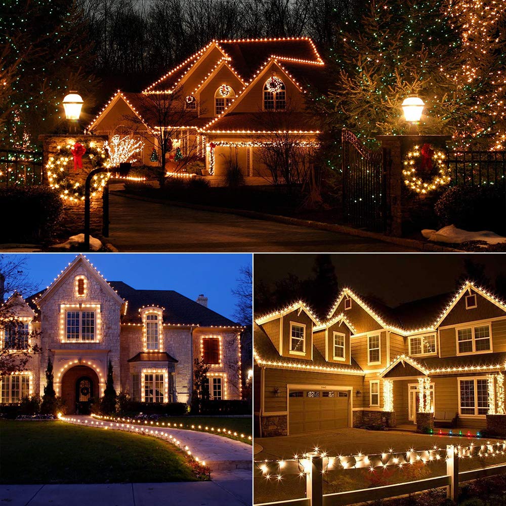 Brizled Gentle Twinkle C5 Christmas Lights, 33ft 100 LED Christmas String Lights, Connectable 120V Warm White Xmas Tree Light Indoor Outdoor Twinkle Xmas Light for Tree Home Holiday Wedding Decor