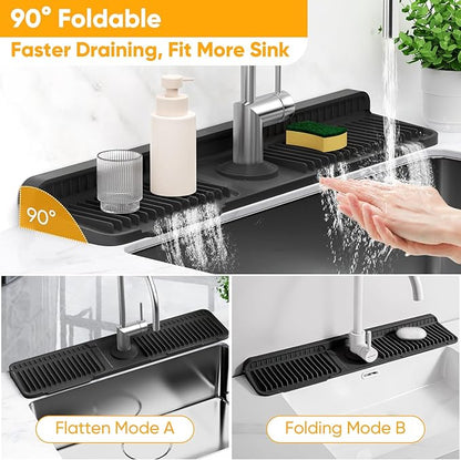 24'' Longer Faucet Mat for Kitchen Sink Splash GuardKitchen Sink Faucet Mat