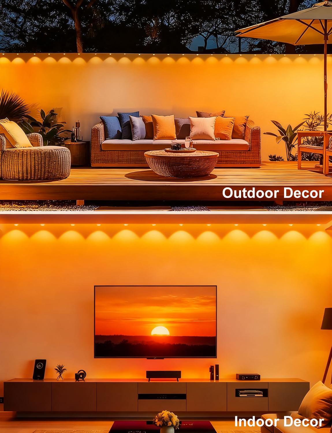 BSGlobal 100FT Permanent Outdoor Lights, 60 LED Smart RGB&IC Outdoor Eave Lights with App/Remote Control, 209 Scene Modes, IP67 Waterproof Outside Light for House Party Christmas