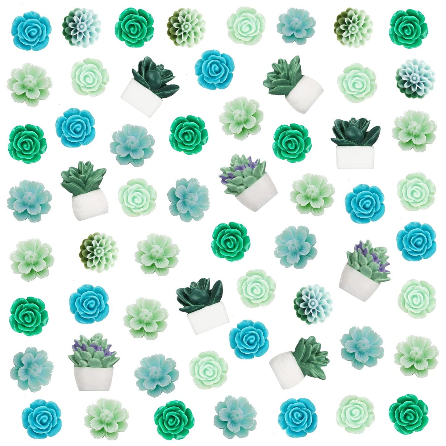 60 PCS Decorative Push Pins Set, Succulent Plants & Flowers Rose Thumb Tack Decorative Cute Push pins for Cork Board Bulletin Board Maps Photos Wall Home Office Classroom Decoration