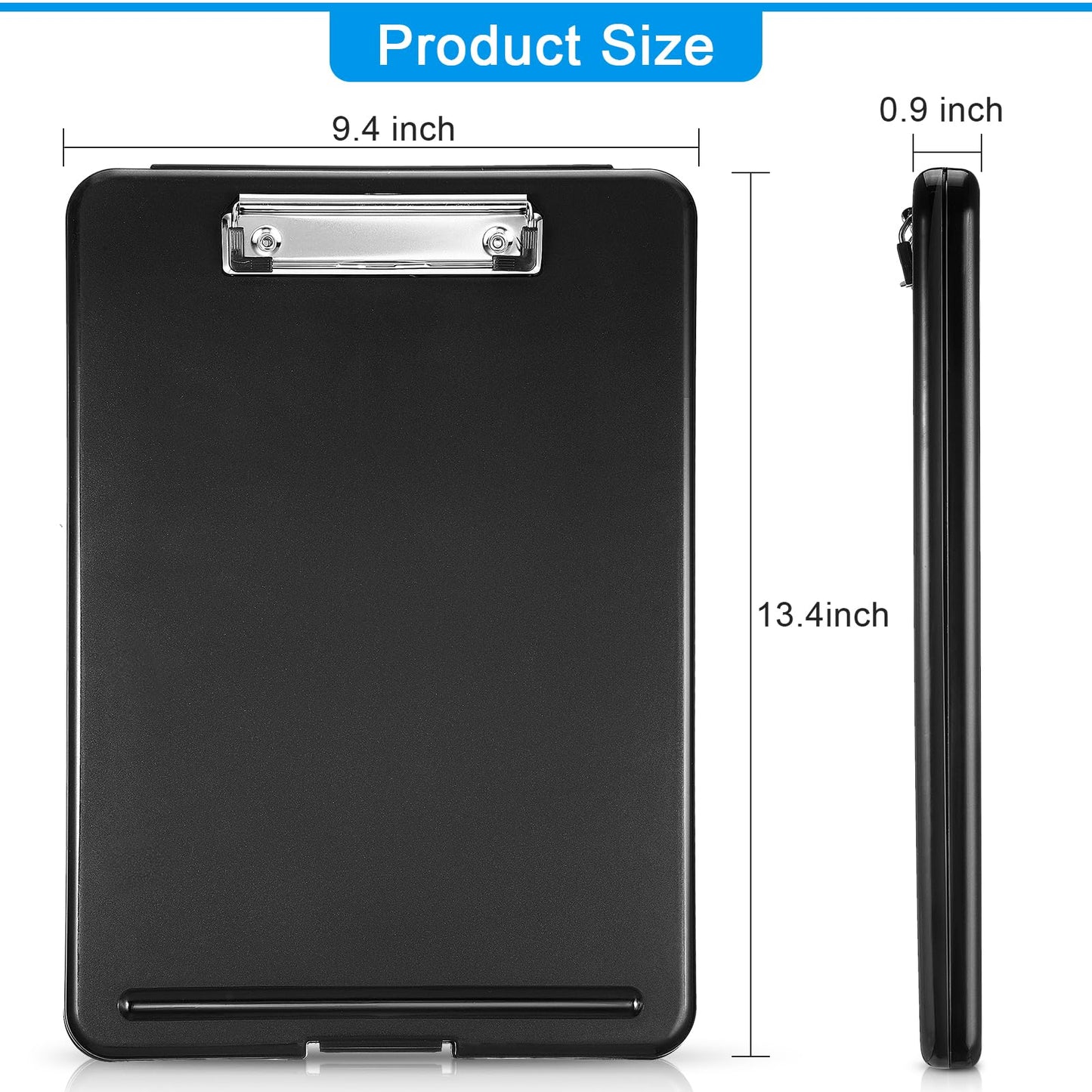 6 Pieces Clipboard with Storage, 9.5 x 13.5 Heavy Duty Plastic Storage Clipboard, Nursing Foldable Clip Board with Compartment and Metal Clip for Nurse Teacher Student Classroom Office (Bright Color)