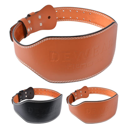 Leather Weight Lifting Belt, 4”& 6”Padded Lumbar Back Support, 10 Adjustable Holes, Gym Weight Belt Ideal for Deadlift, Powerlifting, Bodybuilding and Squat (6-Inch Brown, M (22"-28"))