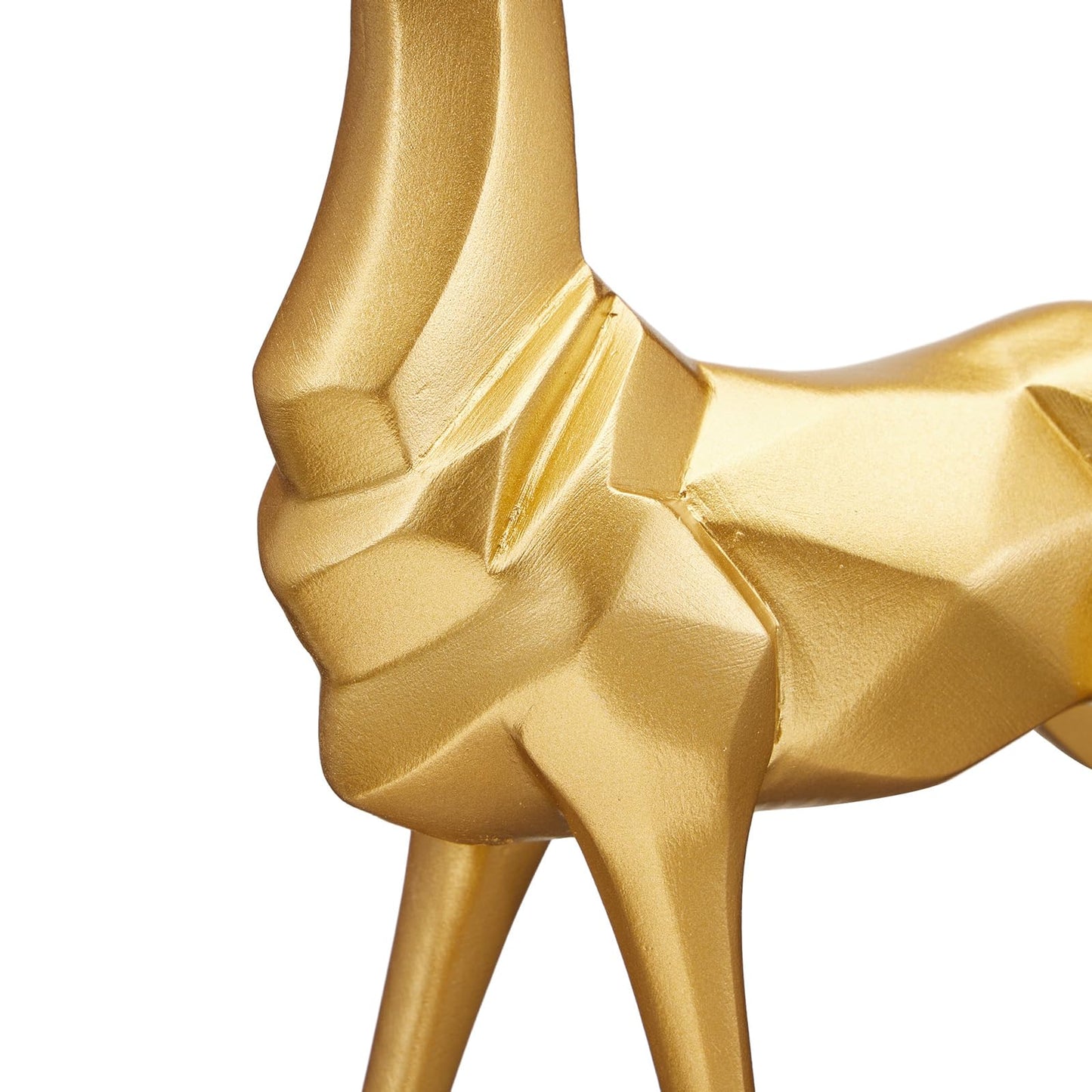 Christmas Decorative Gift 2PCS Deer Sculpture 3D Geometric Deer Ornaments Used to Set Off The Festive Atmosphere Fireplace Dining Table Living Room Decoration (3D Geometry Gold)