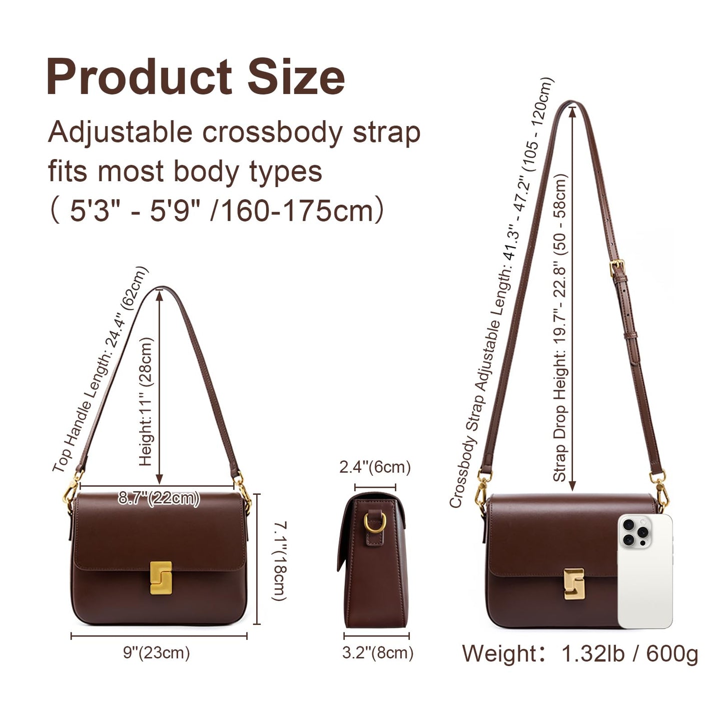 MoreFarther Genuine Leather Crossbody Purse for Women, Beige