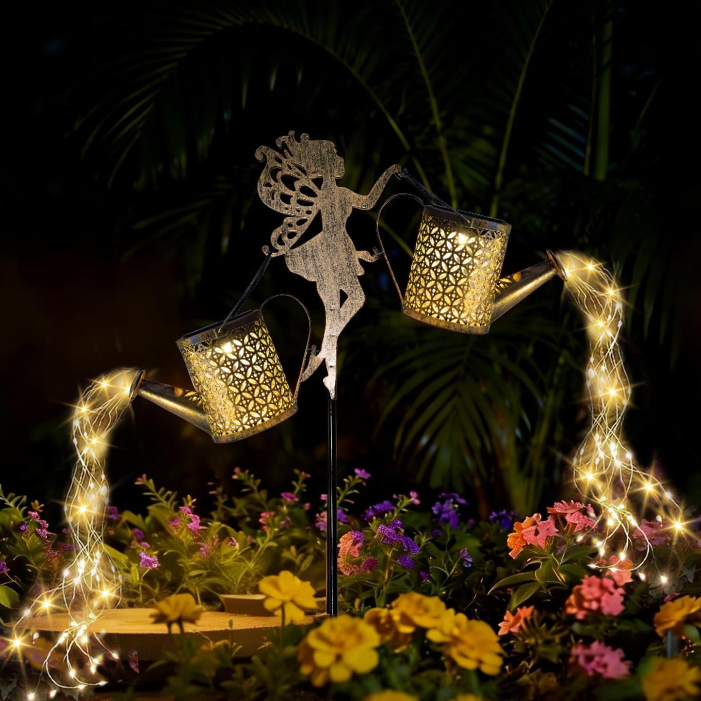 SRNPMIU Solar Watering Can Light - Solar Yard Decorations Outdoor,Garden Decor Lights for Yard,IP65 Waterproof Hanging Lantern Lights,Outside Garden Flower Bed Decor Light for Moms Birthday 2PCS