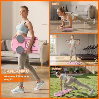 Pilates Board,Pilates Reformer Sets,Multifunctional Abdominal Pilates Board for Home Workout Equipment,Portable Foldable Ab Board Trainer Pilates Exercise Machine,Pilates Reformer Board for Women,pink