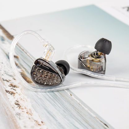KZ ZA12 in Ear Monitor, 2DD+4BA Hybrid Wired Earbuds, KZ in Ear Monitor, Gaming Earbuds,Silver-Plated IEM Cable for Audiophile (No Microphone, Matte Black)