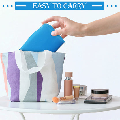 Sanwuta 9 Pcs Makeup Bags Bulk PU Double Zippers Cosmetic Bag Makeup Toiletry Small Pouch Portable Travel Organizers Case for Women Bridesmaid Proposal Gifts(Blue)