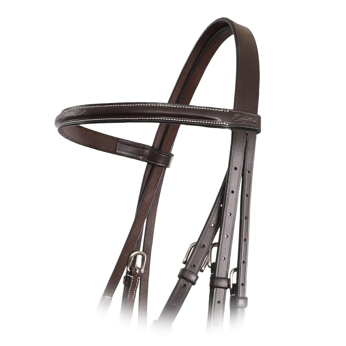 Exion Figure 8 Horse Bridle with Leather Laced Reins | English Jumping Bridle with Figure 8 Noseband | Black, Brown Equestrian Bridle for Horses, Cob, Pony & Oversize