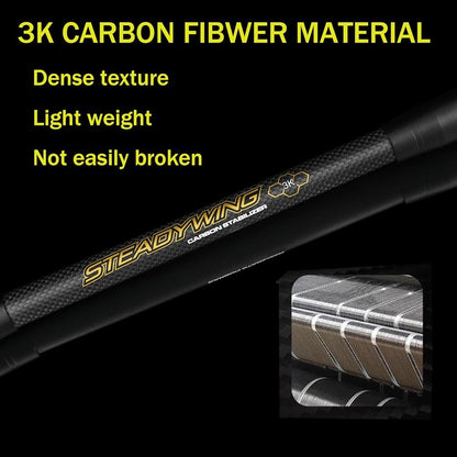 Archery Bow Stabilizer - Carbon Fiber Balance Bar with Damping System | 6-15 Inch Options