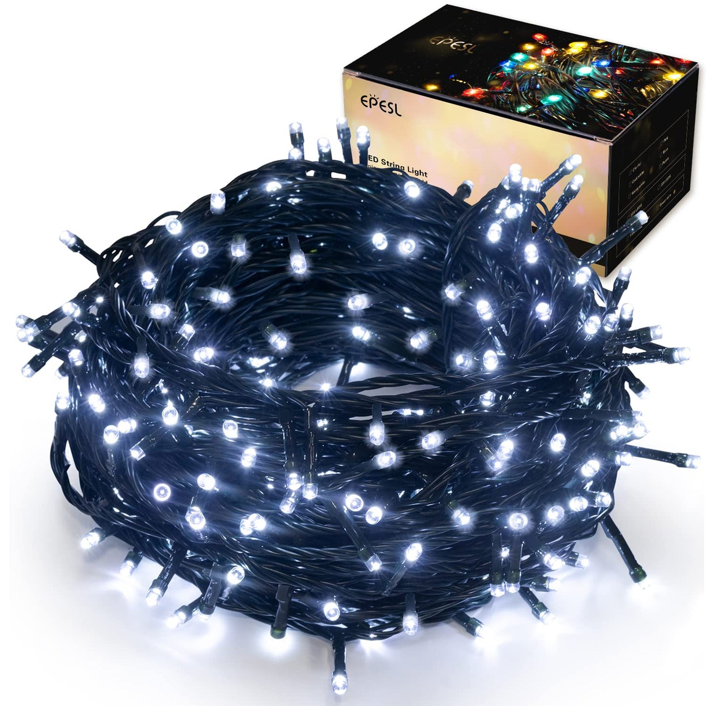 Christmas Decorations Outdoor String Lights - 25m/82ft 220 LEDs Memory Function 8 Modes End-to-End Extendable Plug in Waterproof Fairy Light for Thanksgiving Halloween Wedding Patio Decor - Cool White