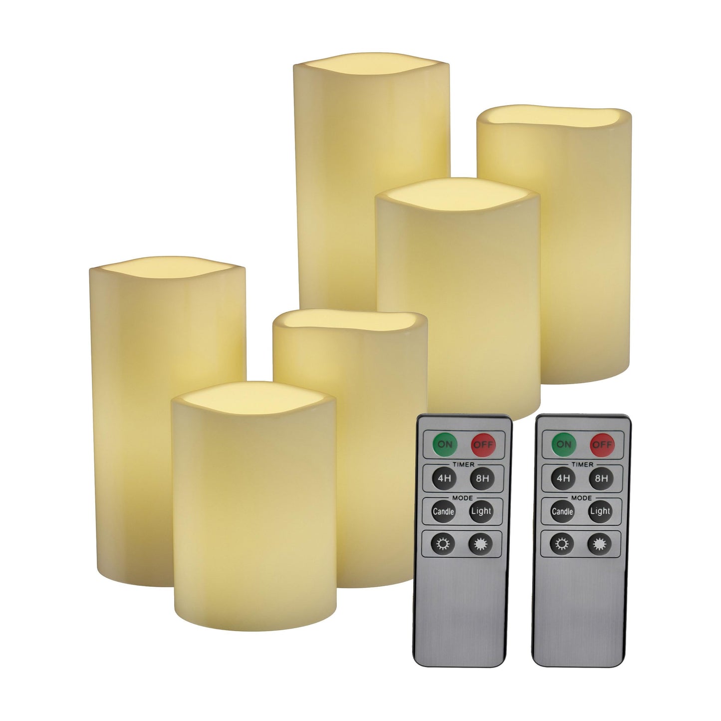 Lavish Home Flameless LED Candles – 6-Piece Remote Controlled Flameless Candle Set for Home, Wedding, Bridal Shower, and Christmas Decor