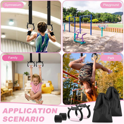 Zornaveli ‌Gymnastic Rings with Adjustable Straps, Heavy Duty 550lbs - Home Gym Equipment, Non-Slip Pull Up Rings for Workout, Strength Training Fitness Ring with Carry Bag‌