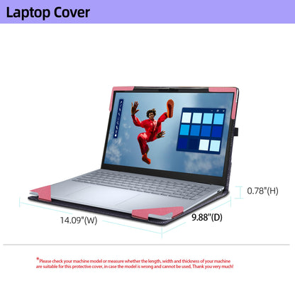 Laptop Case for Dell 16 Plus DB16250 DB16255|16 Plus 2-in-1 DB06250 [Not Other Models] All Inclusive Drop Case 16" PU Leather Protective Laptop Bag Detachable Shell (Pink)