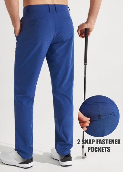Libin Men's Dress Pants 32" Comfy Business Casual Golf Pants Quick Dry Lightweight Clothing for Men Travel Vocation Work Trousers Water Resistant, Royal Blue, 30W x 32L