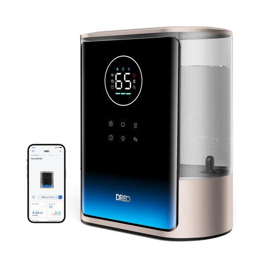 Dreo 8L Smart Humidifier Large Room 600ft², HM717S, 80H Runtime Supersized Warm and Cool Mist Humidifiers for Bedroom Baby, 28dB Quiet Air Humidifier for Plants Indoor, Home, Whole House, Silver