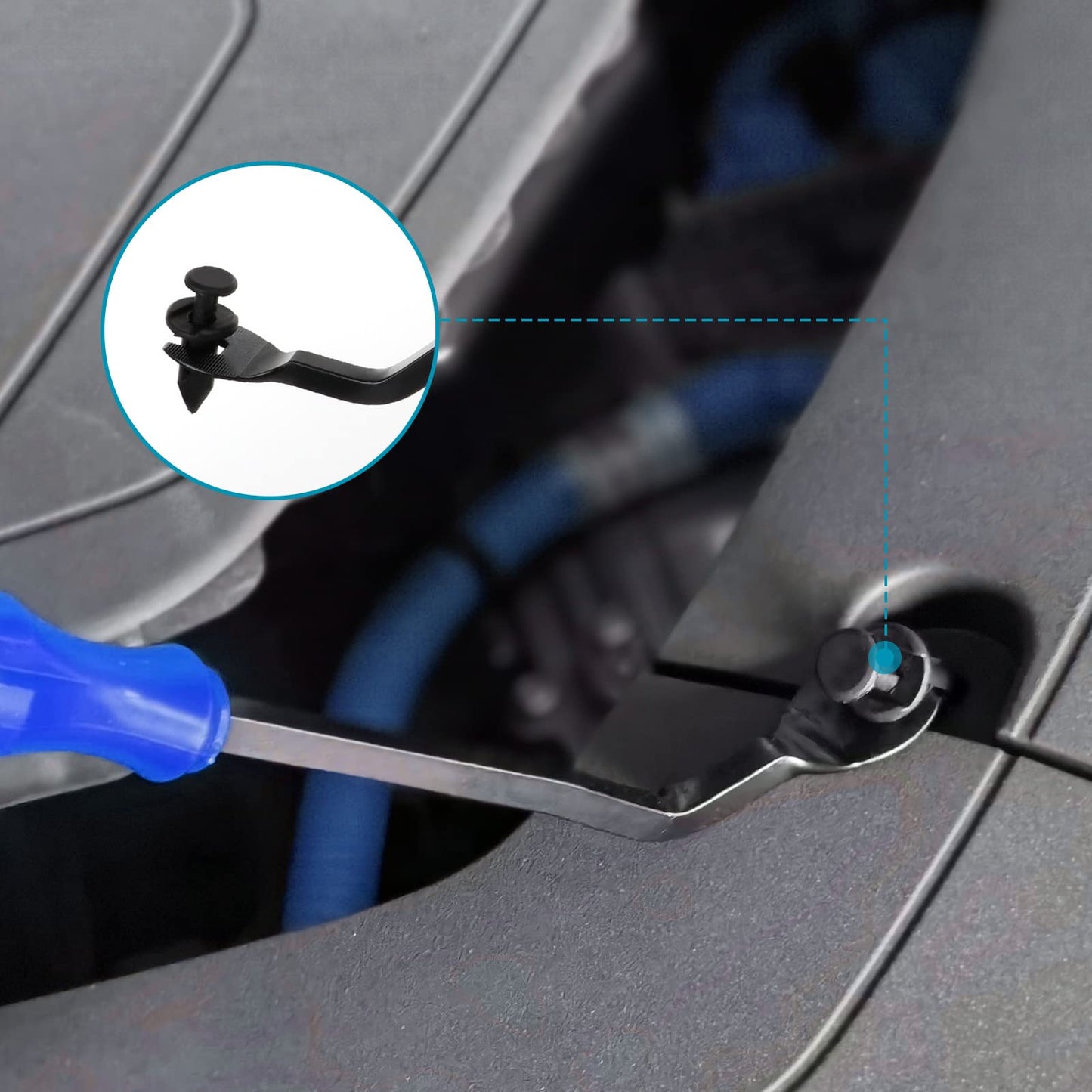 1405Pcs Car Push Retainer Clips Body Clips Plastic Fasteners Kit Fender Rivet Clips 42 Most Popular Sizes Nylon Automotive Push Pin for Toyota GM Ford Honda Acura Chrysler,Blue