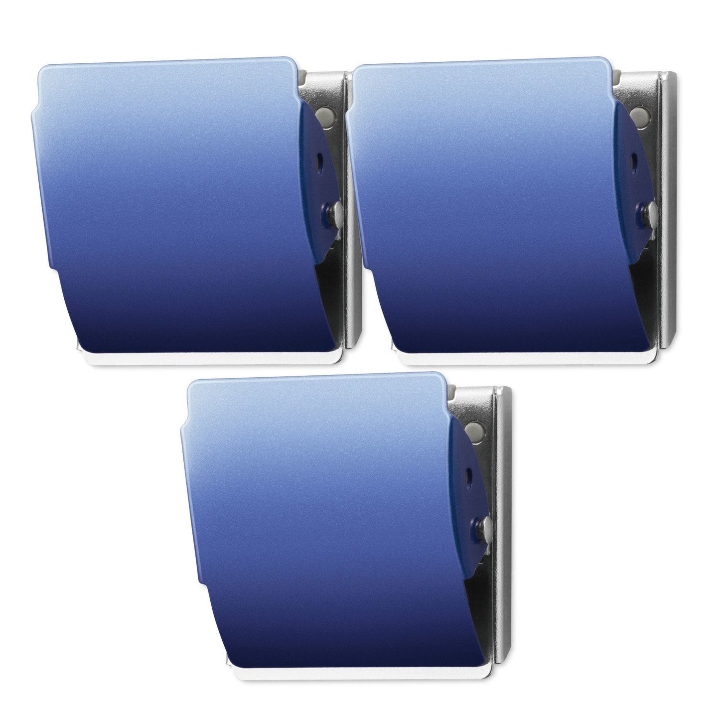 Extra Strong Magnetic Clips for Refrigerator and More, Large Blue, 3-Pack
