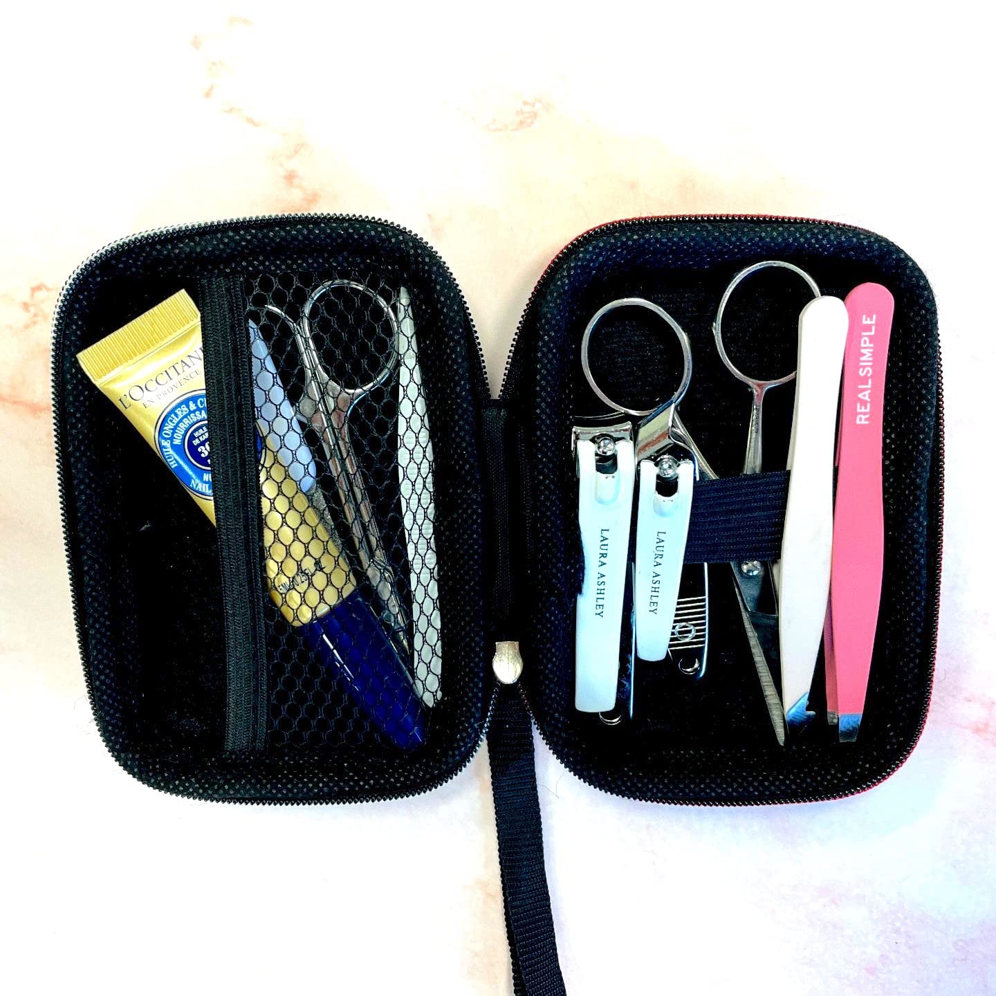 AGOZ 4.25" x 2.75" x 1.5" Mini Case for Manicure, Small Hard Travel Pouch with Wrist Strap for Nail Care Tools, Water Resistant and Anti-shock Unisex Case for Manicure Pedicure Kit (Purple)