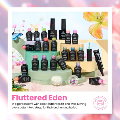 Beetles Cat Eye Gel Polish Set - 24Pcs 20 Colors Glitter Dark Color Changing Gel Nail Polish Kit with Base Gel Glossy Matte Top Coat Soak off UV DIY Nail Art Salon Ombre Black Nails Gift