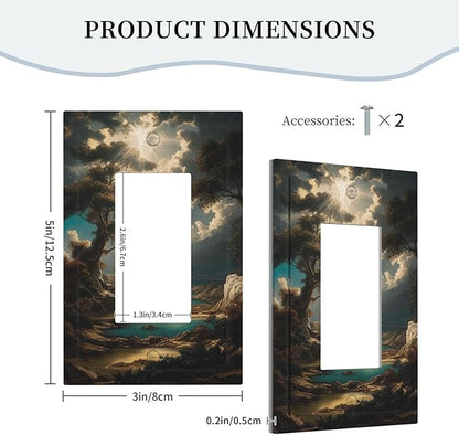 Decorative Art Light Switch Covers Sunburst Over the Wilderness 1 Gang Rocker Outlet Decorative Switch plate Faceplate GFCI Light Switch Covers for Home Decor