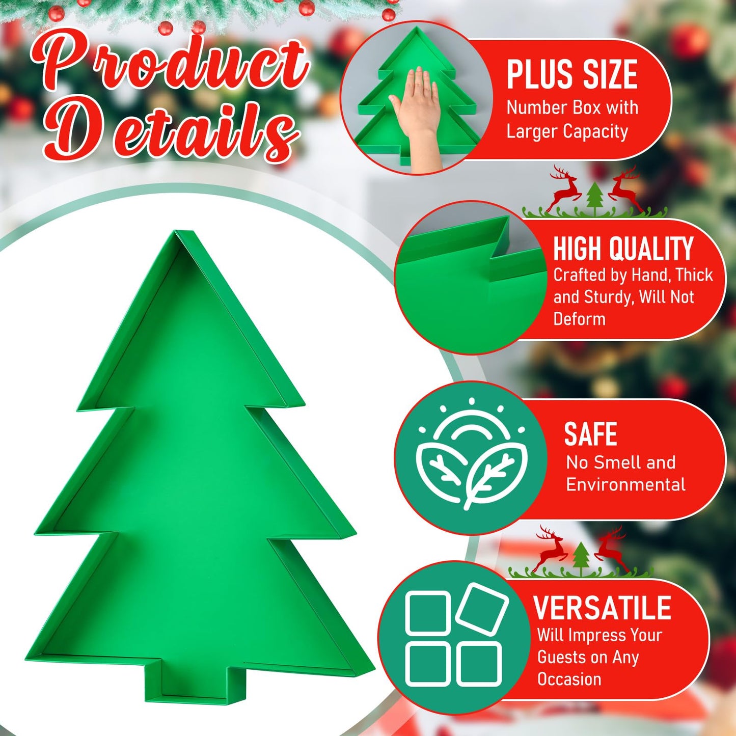 Dunzoom Large Christmas Cardboard Letter Charcuterie Box 12'' Fillable Tray Charcuterie Box for Christmas Party Decorations Chocolate Candy Cupcake Container(Christmas tree)