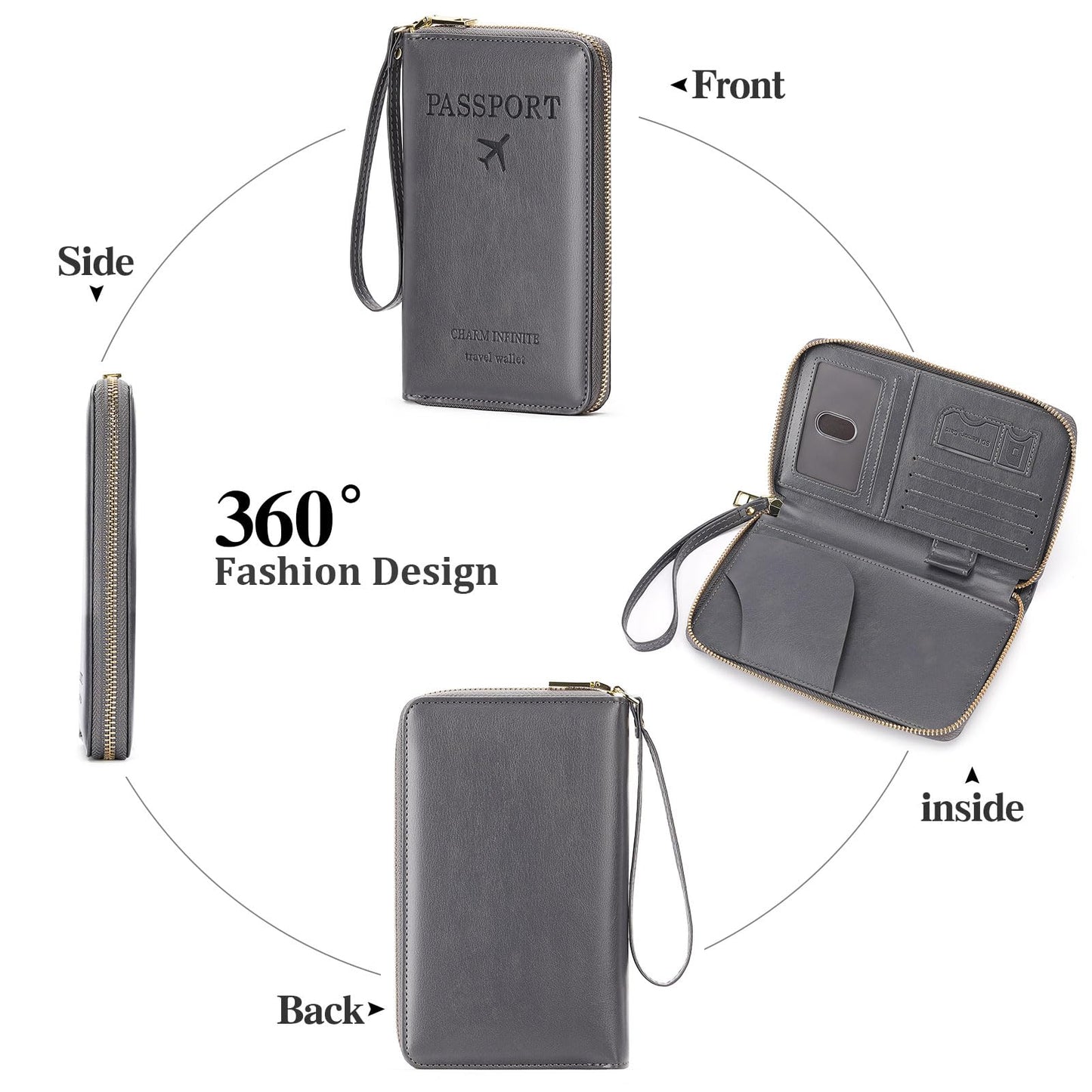 LEEXTON Leather RFID Blocking Passport Holder Travel Wallet, Passport Cover/Travel Wallet for Women/Men with