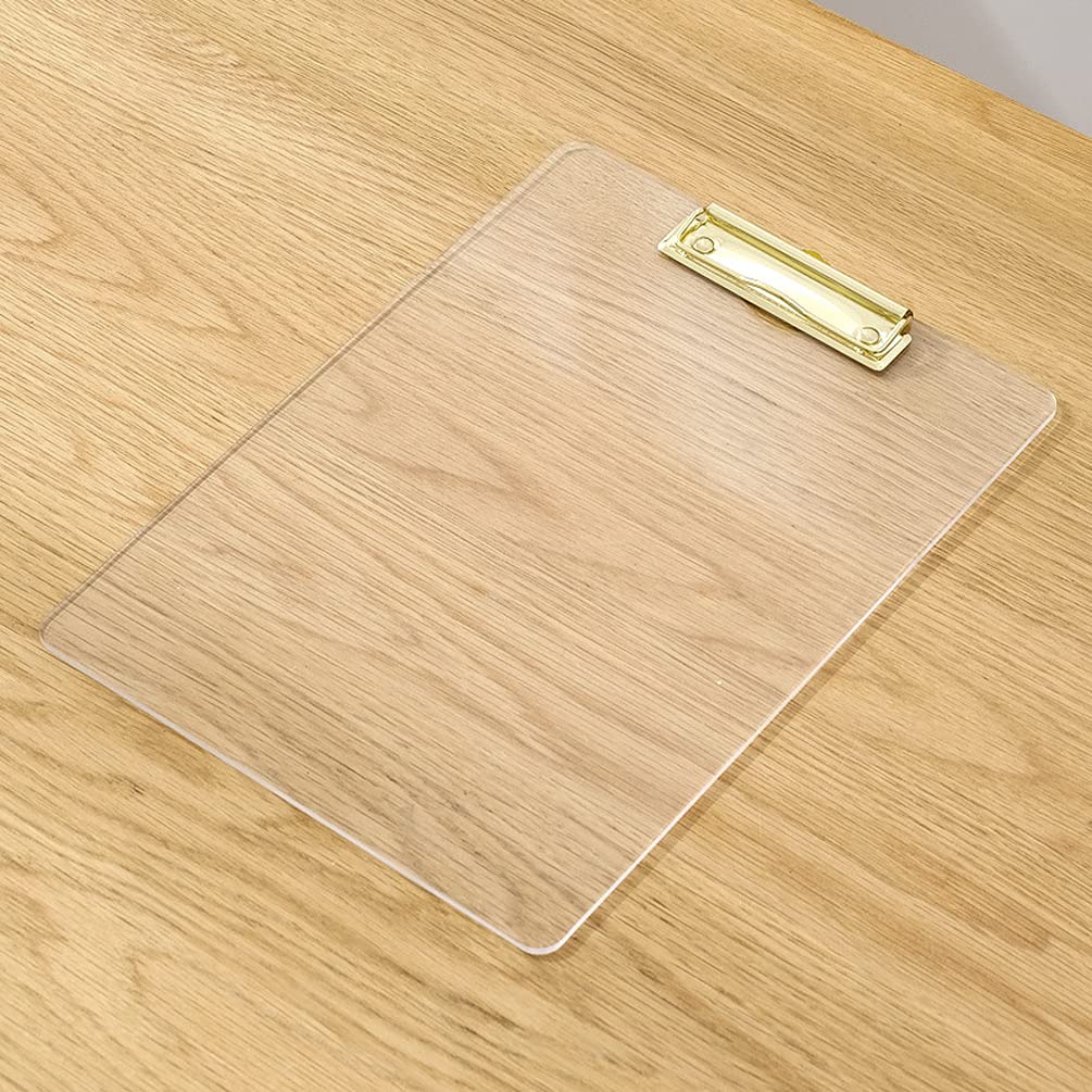 3mm Thick Acrylic Clipboards with Gold Clip 3-Pack, Durable Stylish Clipboards with Low Profile Clip Suit for A4 Paper