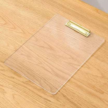3mm Thick Acrylic Clipboards with Gold Clip 3-Pack, Durable Stylish Clipboards with Low Profile Clip Suit for A4 Paper